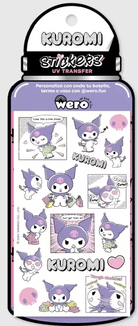 Bottle Sticker Wero Kuromi - comprar online