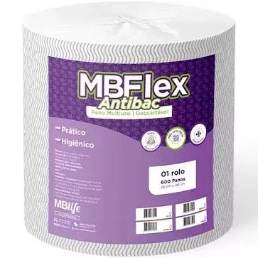 Pano Branco antibac MBFLex /600 panos -Medix (papel roxo)