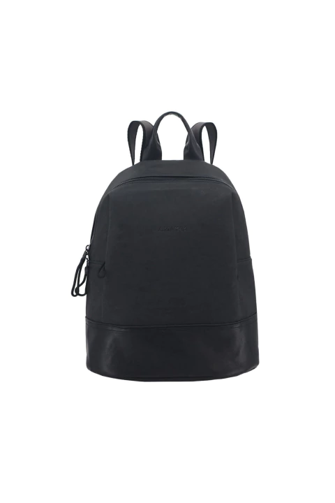 Mochila de eco cuero con pliegue efecto gastado (C2666)