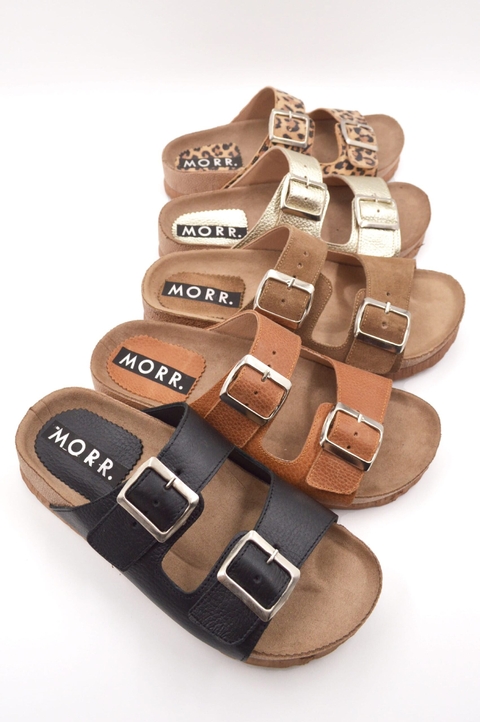 Sandalia birk de cuero con hebillas metálicas (TN1016NE) - comprar online