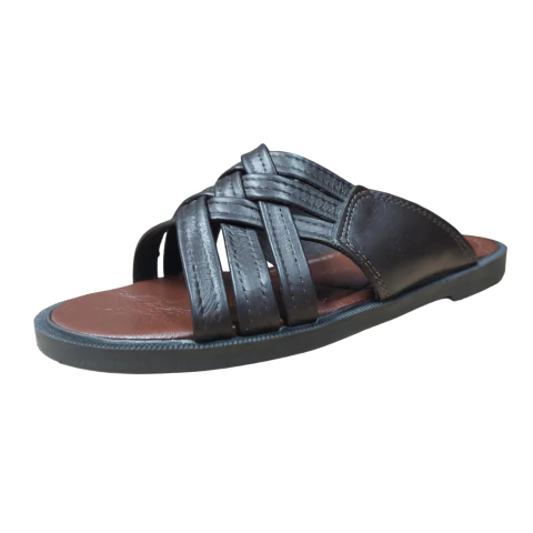 Chinelo Em Couro Legitimo Trançado 1108 - comprar online