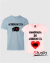 Camisetas Acordeonista e Namorada do Acordeonista - Cor Azul e Rosa