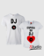 Camisetas Dj e Esposa do Dj - Cor Branca