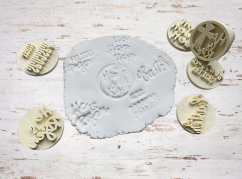 Set x 6 Sellos Intercambiables con Mango Frases de Pascua