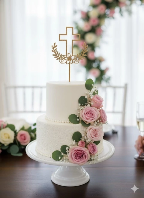 Topper Adorno Cruz con Laurel - comprar online