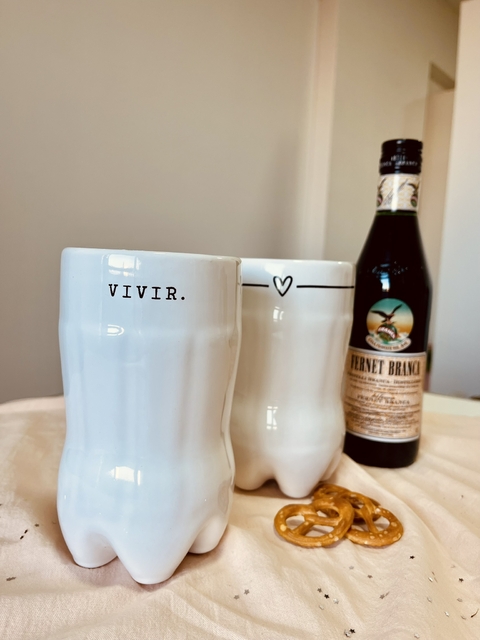 Vaso de Fernet blanco "VIVIR" - comprar online