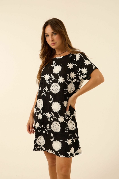 Vestido RENÉ lino bordado (ruch3007)