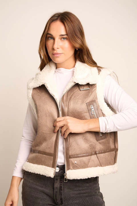 Chaleco AGOSTINO con piel (ru73-1) - comprar online