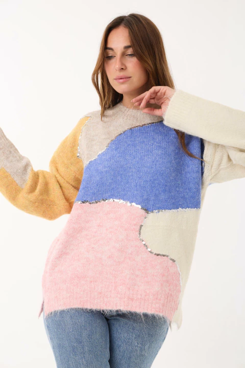 Sweatter EDER piel de mono c/ lentejuelas (ru53694) - comprar online