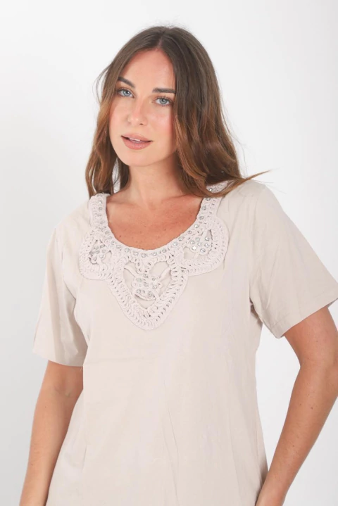 Remera UDOGIE corchet y piedras (ruk70148) - comprar online