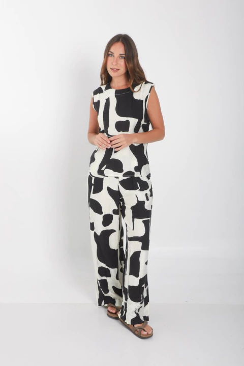 Conjunto Sarah lino estampado (ruk70150-1) (ruk70150)