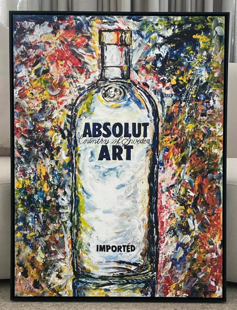 Quadro Abolut Art em Canvas e Modulra em Canaleta Preta - Urban Art (3952)