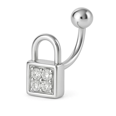 PIRCING ORO 18K CANDADO CON ZIRCONIA 1.9GR (PIIT1)