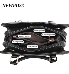 Bolsa de Couro Feminina Famous - Bolsa de Couro de Ombro Moda 2021 - loja online