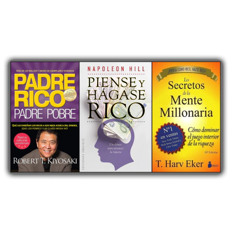 Pack Libros x3 - Padre Rico + Piense Hágase Rico + Secreto Mente Millonaria