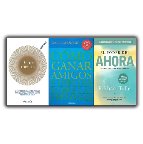 Pack Libros x3 - Hábitos Atómicos + Como Ganar Amigos + Poder del Ahora