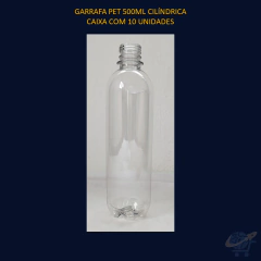 Garrafa PET 500ml Cilíndrica - CAIXA COM 10 UNIDADES - comprar online