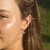 Piercing Prata Hélix Ponto Luz com Corrente Dupla - comprar online