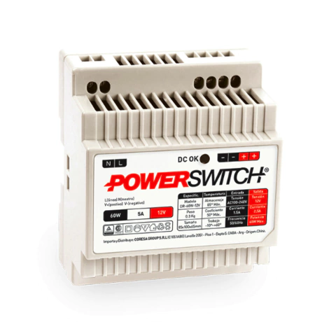 Fuente Powerswitch para RIEL DIN 12V - GABINETE PVC - CORESA