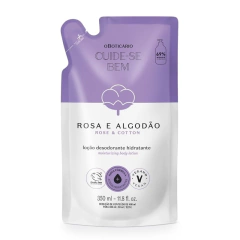 Refil Loção Desodorante Hidratante Cuide-se Bem Rosa e Algodão 350ml
