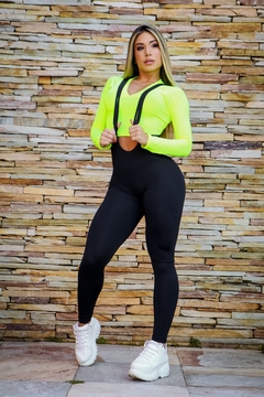 CROPPED GOLA V NEON MANGA LONGA