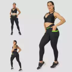 CONJUNTO MB LEGGING DE ALTA COMPRESSÃO COM BOLSO GREEN BALONÊ EXCLUSIVO