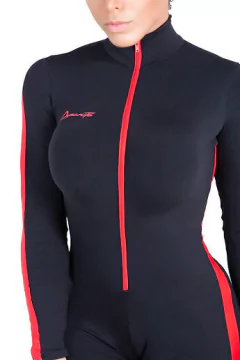 Macacão feminino suplex Firestorm Preto Vermelho - loja online