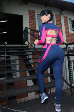 CONJUNTO ARMY STRONG AZUL MARINHO COM ALÇA MAGENTA - buy online