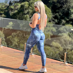 MACACÃO RUNNING EMPINA BUMBUM BASIC JEANS EXCLUSIVO