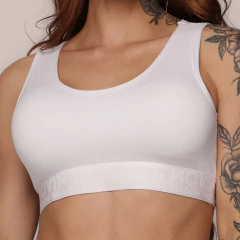 TOP FIT BRANCO COM ELÁSTICO