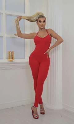 MACACÃO ELEGANCE SEM COSTURA VERMELHO EXCLUSIVO
