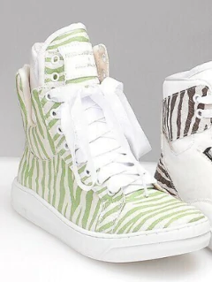 TÊNIS COLLAB JUJU SALIMENI HARDCOREFOOTWEAR ANIMAL PRINT ZEBRA GREEN na internet