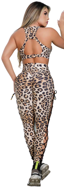 CONJUNTO FUSO LEVANTA BUMBUM COLMÉIA CÓS FRANZIR ONÇA NUDE ROLETÊ PRETO E TOP NOZINHO ONÇA NUDE - comprar online