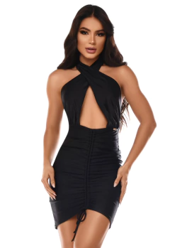 VESTIDO FRENTE UNICA LUMINOUS PRETO