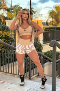 CONJUNTO SHORT ONDAS NUDE EXCLUSIVO