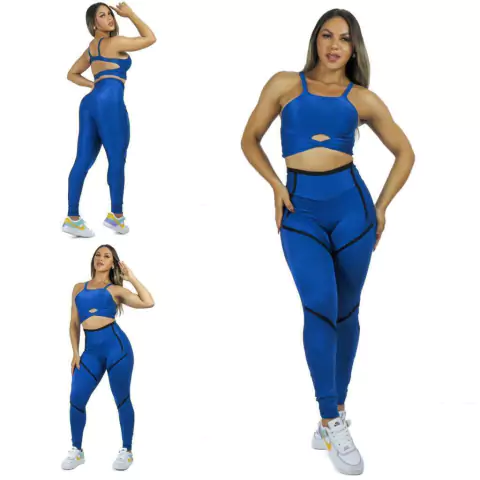 CONJUNTO MB DE ALTA COMPRESSÃO RECORTE AZUL EXCLUSIVO