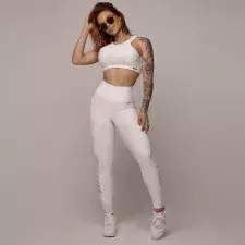 Legging Empina Bumbum Jacquard Dots Branco - loja online