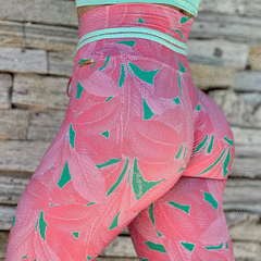 LEGGING COMUM FOLHAGEM COMPOSÊ ROSA EXCLUSIVA - comprar online