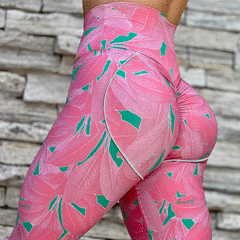 LEGGING CORAÇÃO EMPINA BUMBUM FOLHAGEM COMPOSÊ ROSA EXCLUSIVA - buy online