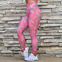 LEGGING CORAÇÃO EMPINA BUMBUM FOLHAGEM COMPOSÊ ROSA EXCLUSIVA