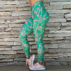 CONJUNTO LEGGING RECORTE EMPINA BUMBUM FOLHAGEM COMPOSÊ VERDE EXCLUSIVA