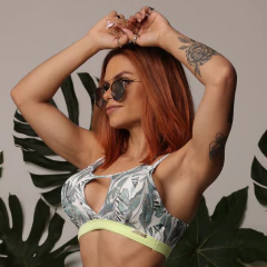 CONJUNTO TOP FLORENÇA COM LEGGING EMPINA BUMBUM FOREST EXCLUSIVA