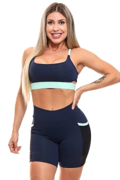 Conjunto Deli Azul Marinho com Verde Menta