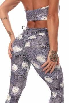 CONJUNTO CALÇA PASSANTE FAKE JEANS - comprar online
