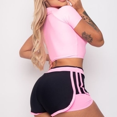 CONJUNTO SHORT PRETO COM ROSA BEBE - comprar online
