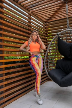 CONJUNTO FUNDO DO MAR COLORIDO BABY LOOK