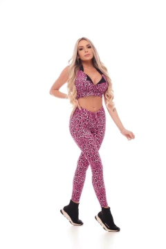 CONJUNTO CALÇA CÓS FRANZIR TOP STRAPPY MIMOSA ROSA