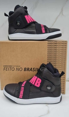 BOTA HARDCORE EXCLUSIVA MB PRETA COM PINK