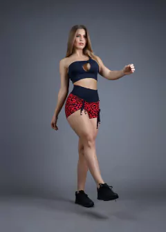 CONJUNTO SHORT ONÇA VARIAS CORES E TOP DE UM OMBRO EXCLUSIVO - comprar online