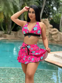 CONJUNTO SHORT-SAIA ROSA MENINA MÁ